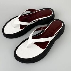 NIB STAUD Tessa Flatform Flip-flops Sandal Embosed Crocs Fresh Size 41